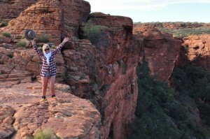 On the edge of the cliff