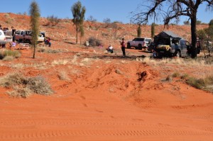 Camping in the red dust