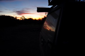 Sunset out camping