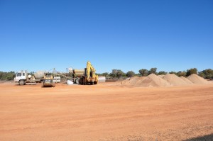 Roadworks - widening and tarring outback roads