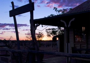 Purple sunset from the verandah of an outback pub in Queensland