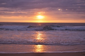 Sunrise on the waves