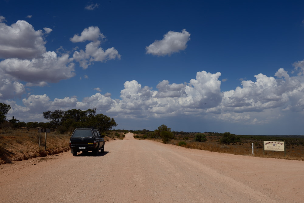 The Triton ute on an outback dirt road