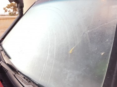 Windscreen covered in ice