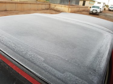 Icy car roof