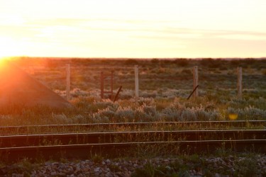 Sunset over the Ghan tracks