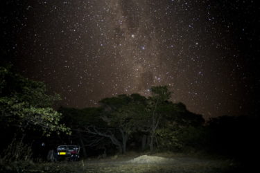 Starry sky over our tent Bathurst Bay tropical beach